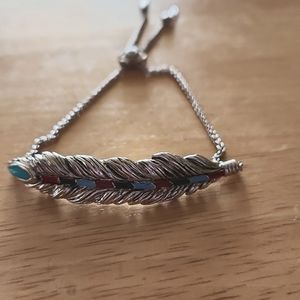 Sedona turquoise feather sterling silver BGE bracelet